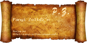 Panyi Zoltán névjegykártya
